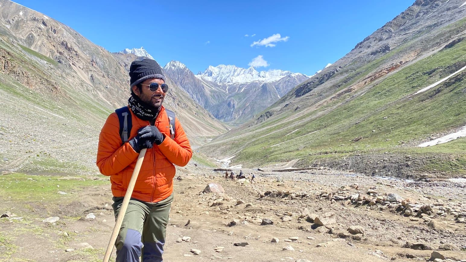 Hiker in Valley of Flowers