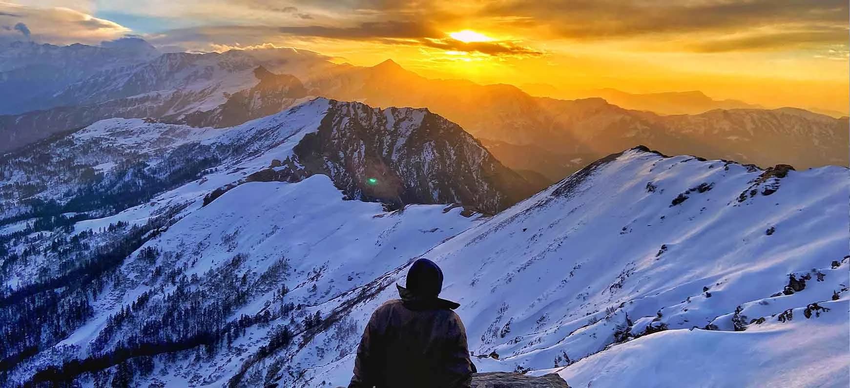 kedarkantha sunset view